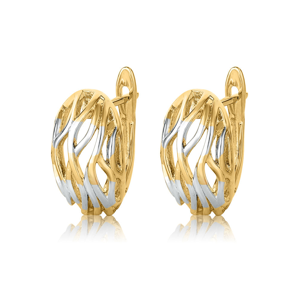 Abstract Two-Tone Openwork Earrings