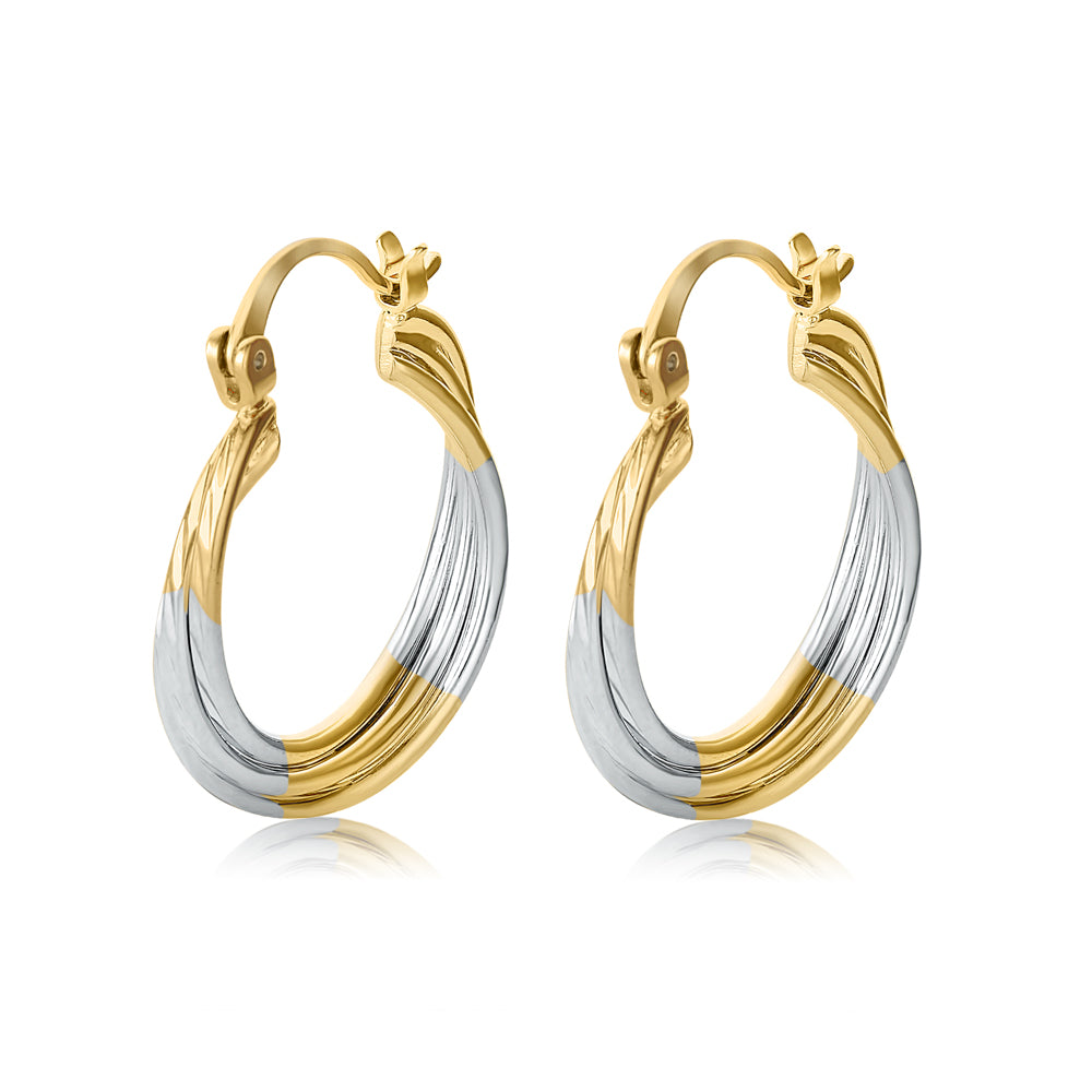 18ct Gold Plated Braided Hoop Earrings