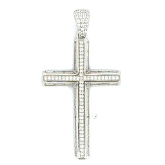 Elegant Sterling Silver Cross Pendant with Cubic Zirconia
