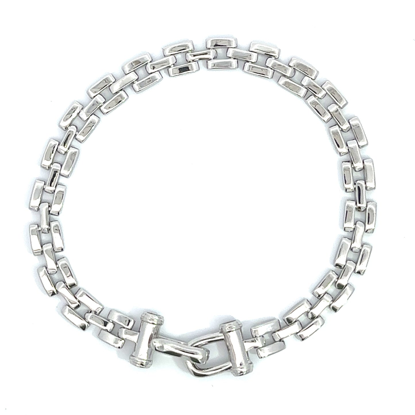 Sterling Silver 925 Rhodium Plated Panthere Link Bracelet
