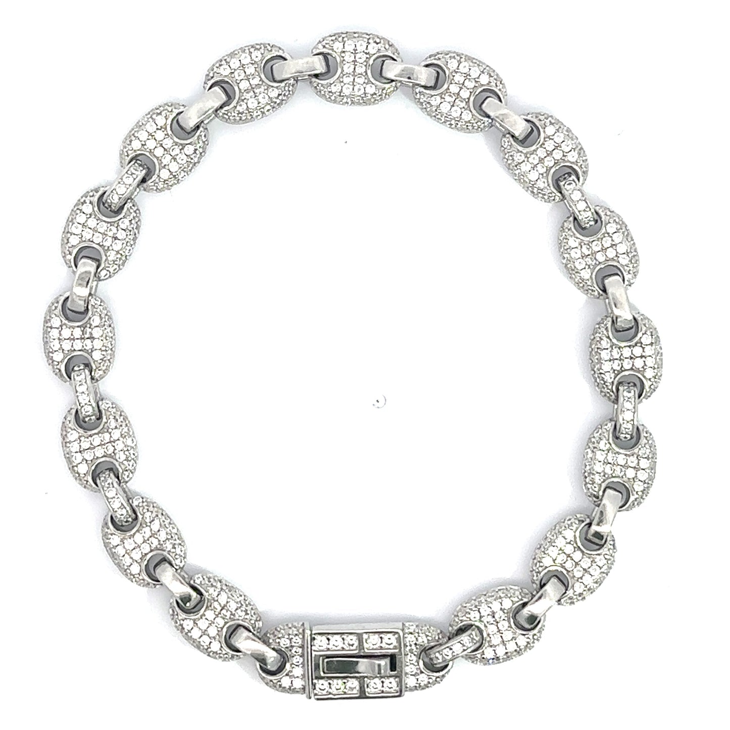 8mm Sterling Silver 925 Mariner Link Bracelet