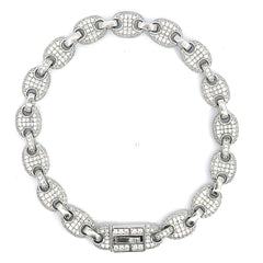 8mm Sterling Silver 925 Mariner Link Bracelet