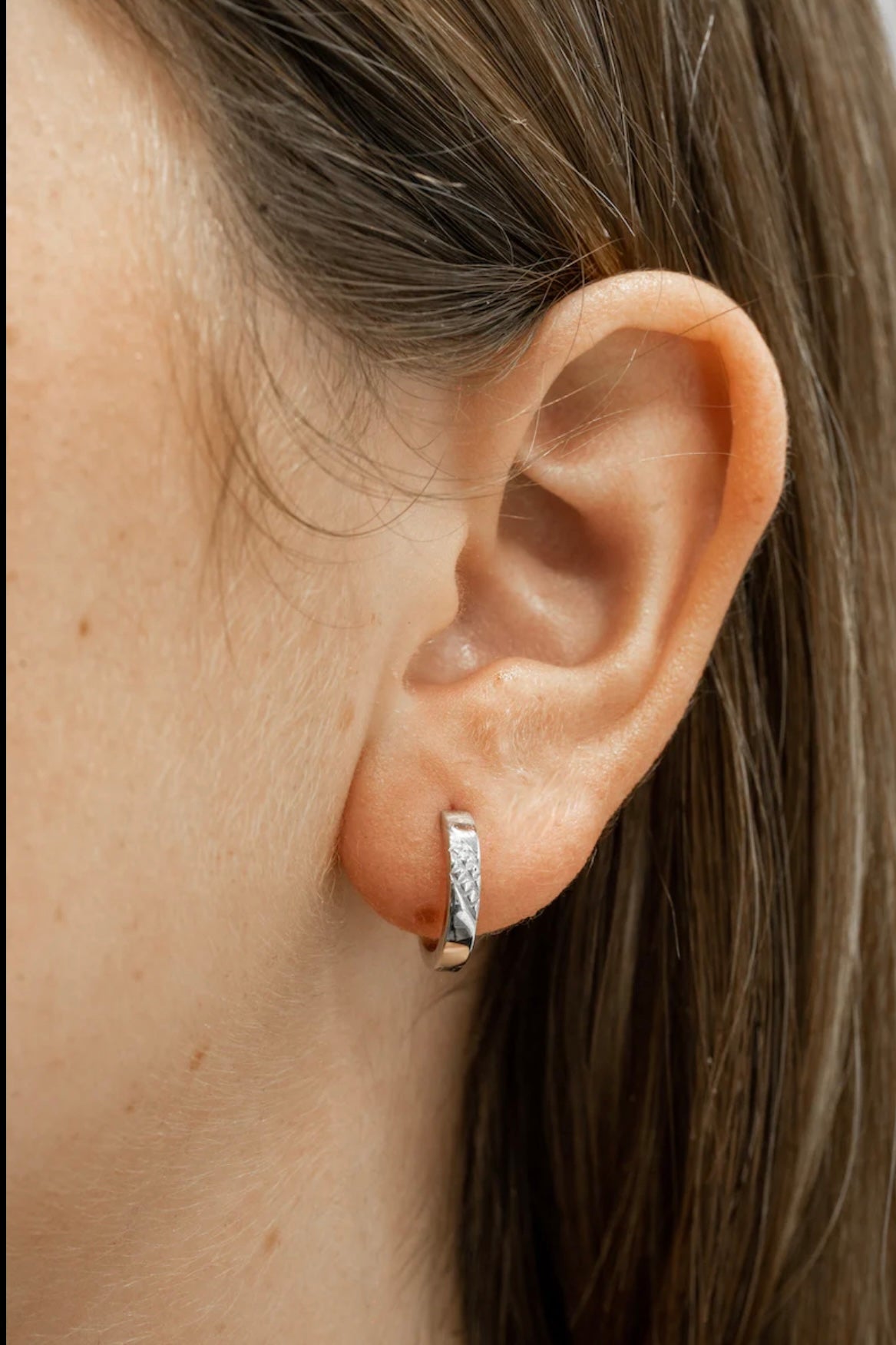 Silver Huggie Hoop Earrings