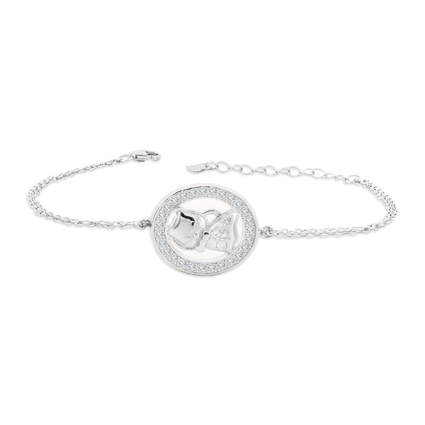 Silver Cat Adjustable Bracelet