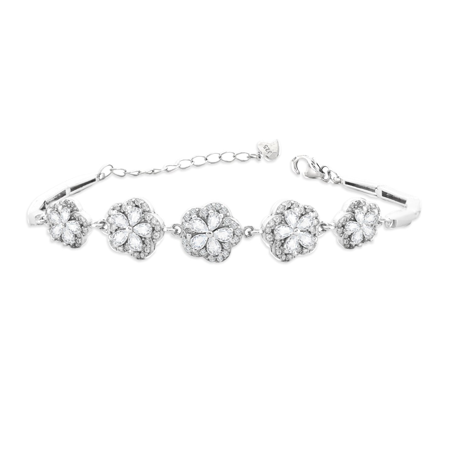 Silver Violets Adjustable Bracelet