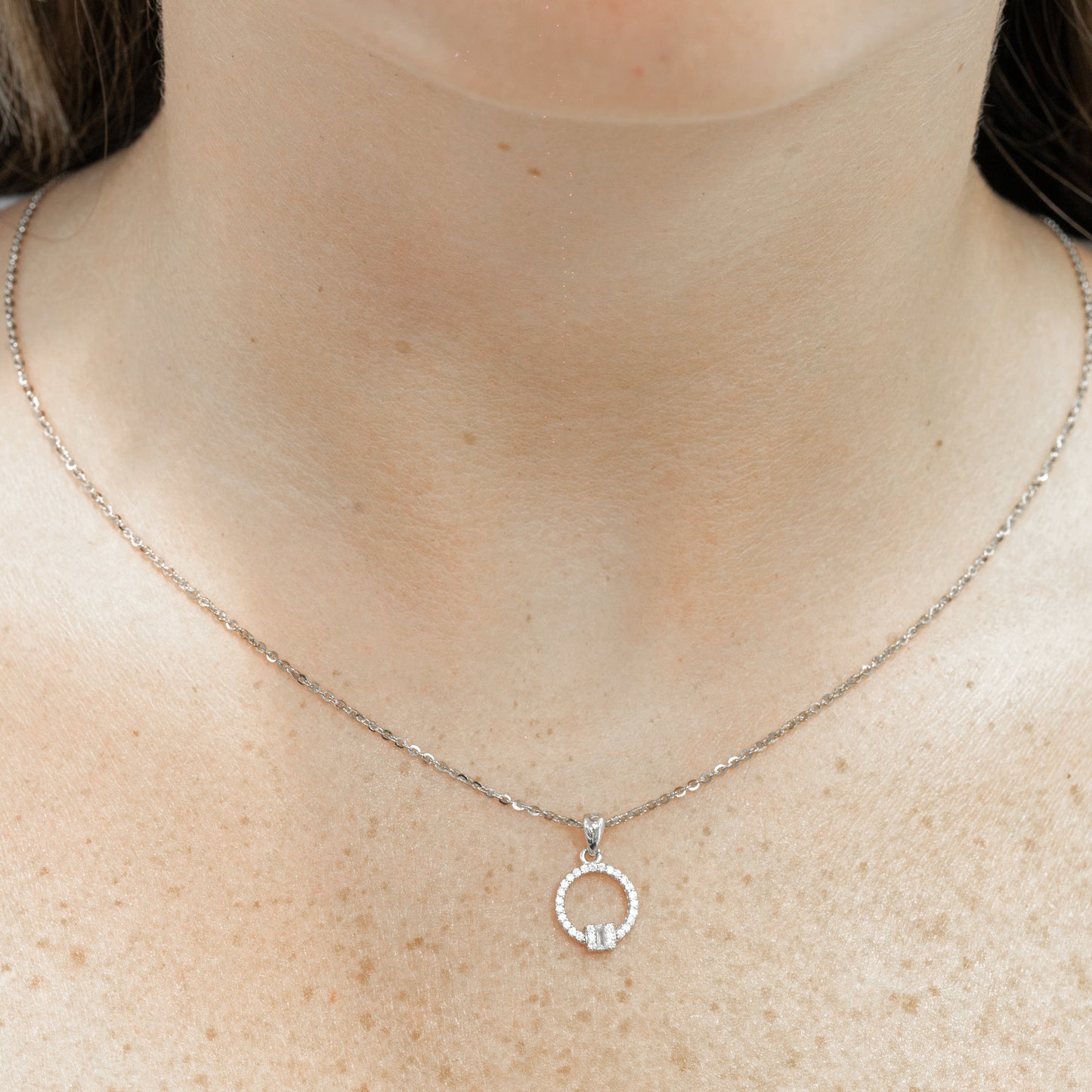 Silver Circle Pendant Necklace