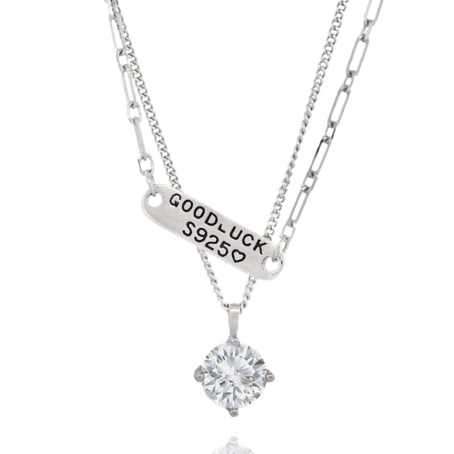 Silver Good Luck Layer Necklace