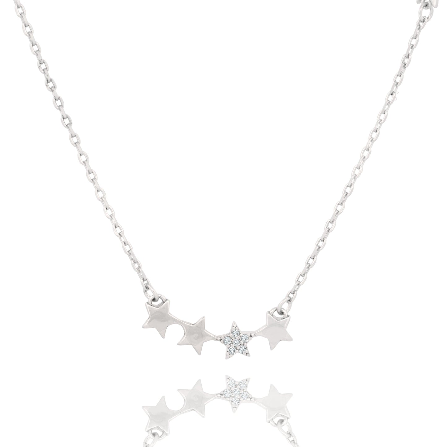 Silver Stars Pendant Necklace