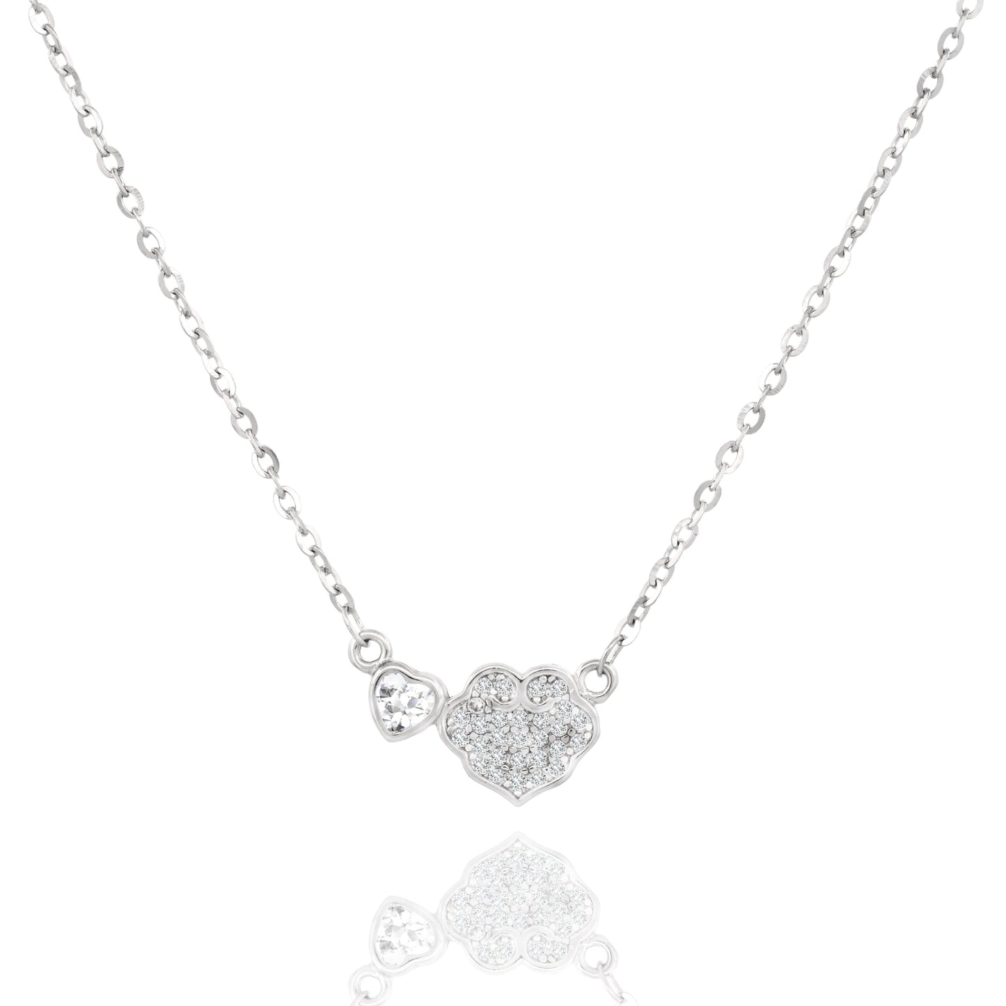 Silver Sparkly Cubic Zirconia Necklace