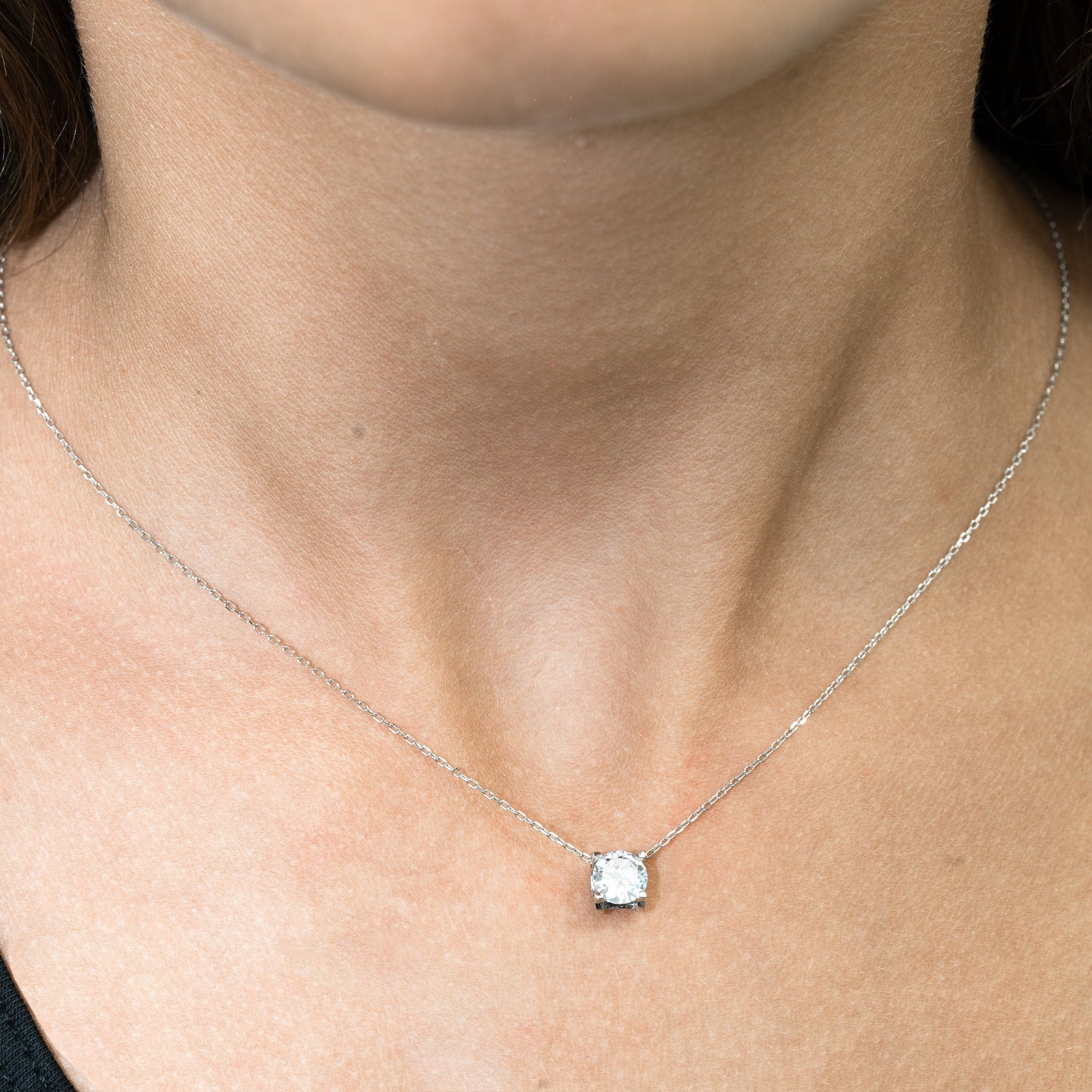 Silver Cubic Zirconia Crystal Necklace