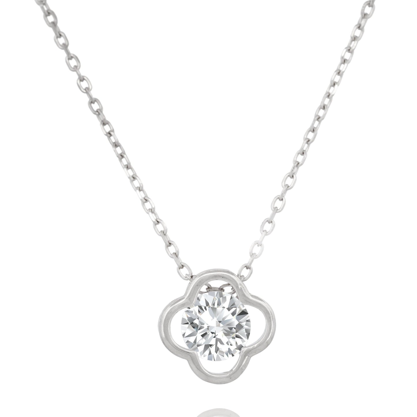 Silver Four-Lobed Shape pendant Necklace