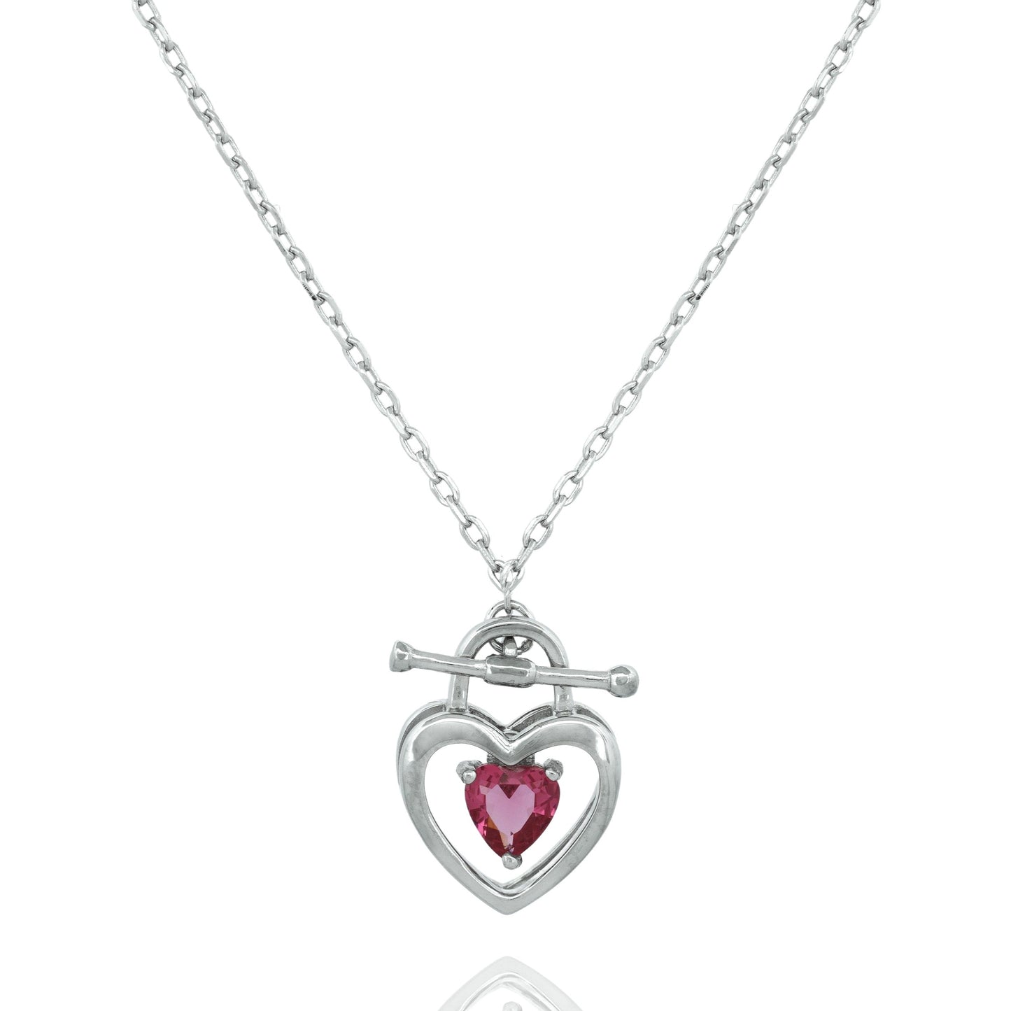 Silver Toggle Clasp Pendant Necklace