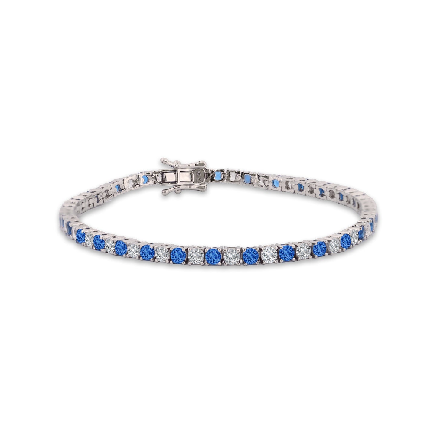 3mm Blue And Silver Tennis Bracelet