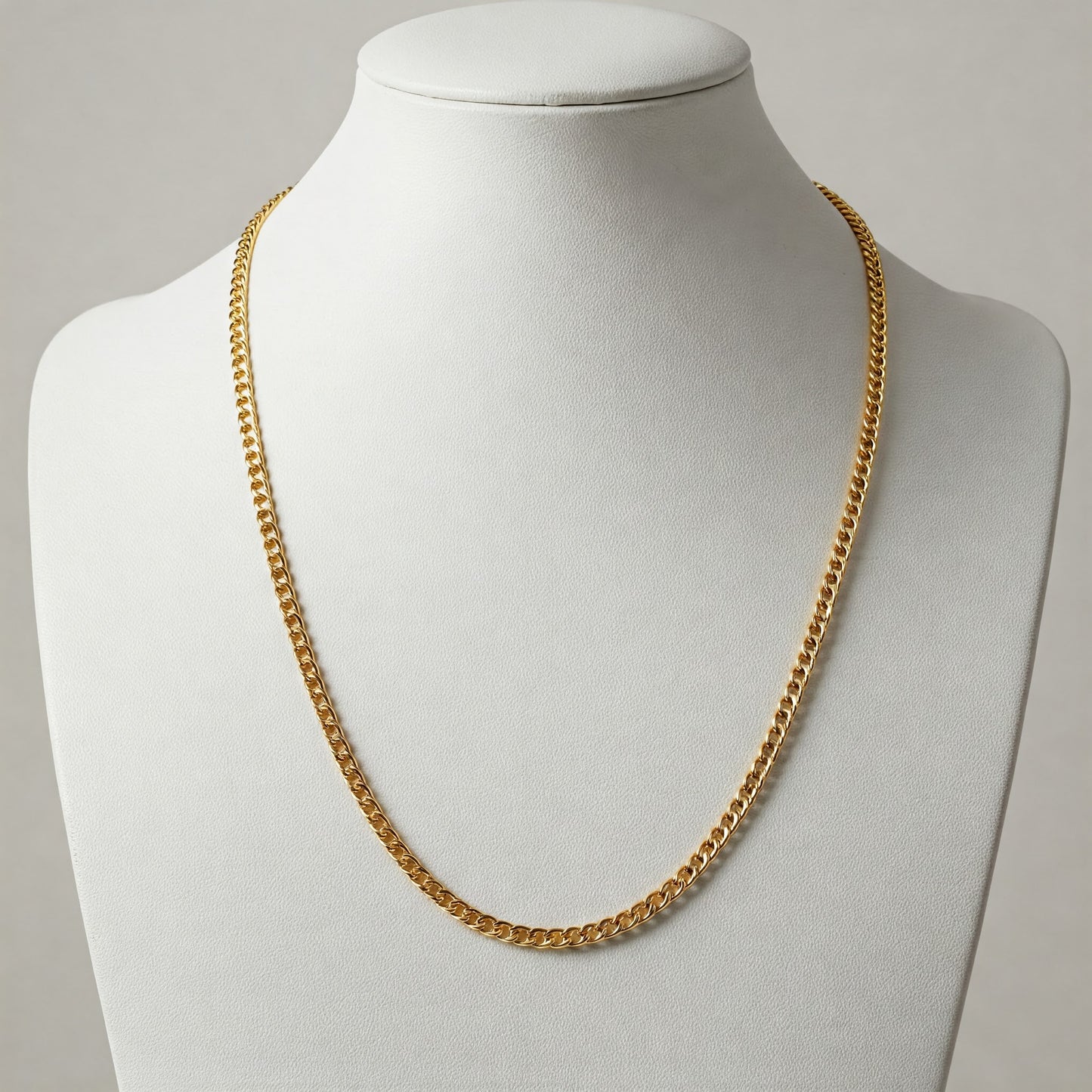 20 Inches 14ct Gold 5x Plated Italian Curb Chain Necklace