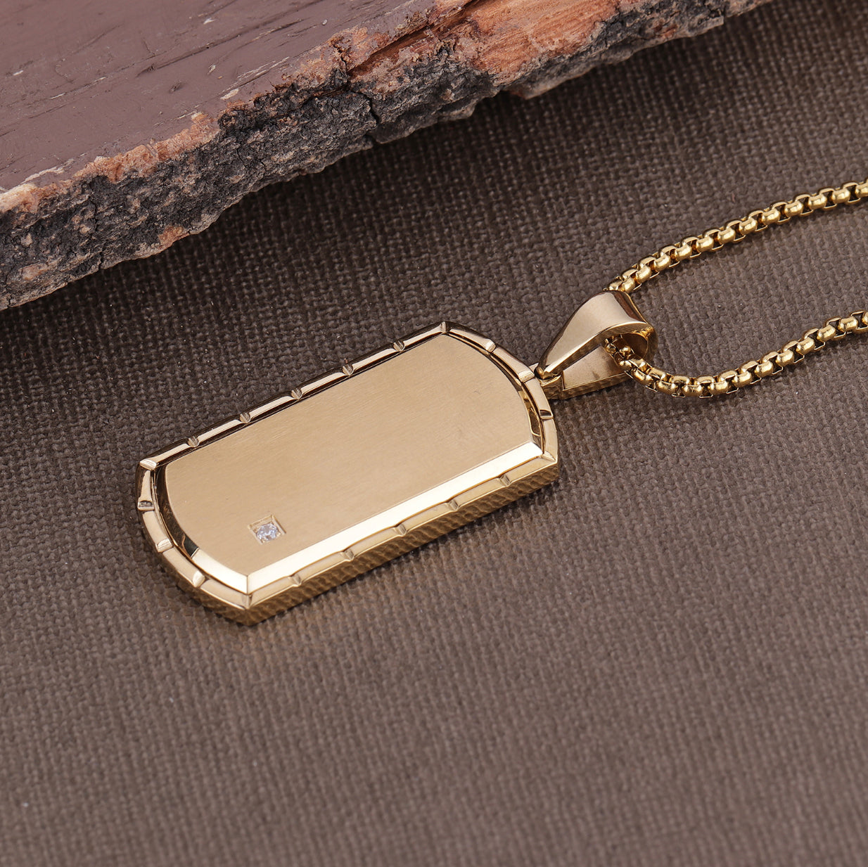 Gold Bar Pendant Necklace