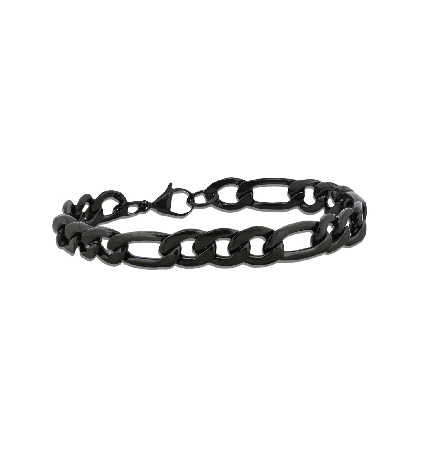 Black 7.5mm Figaro Bracelet 8.5''