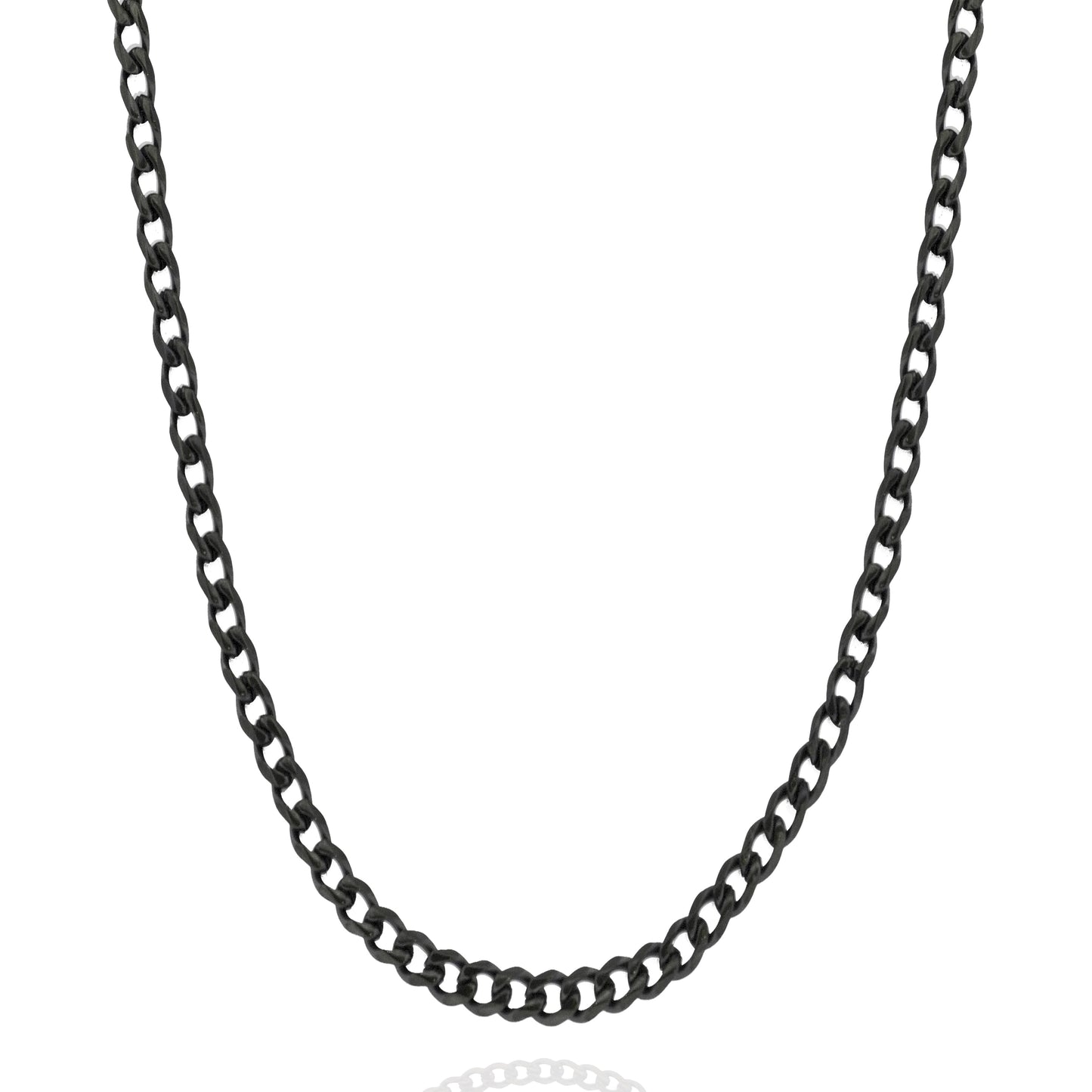 3.5mm Black Curb Chain 22''