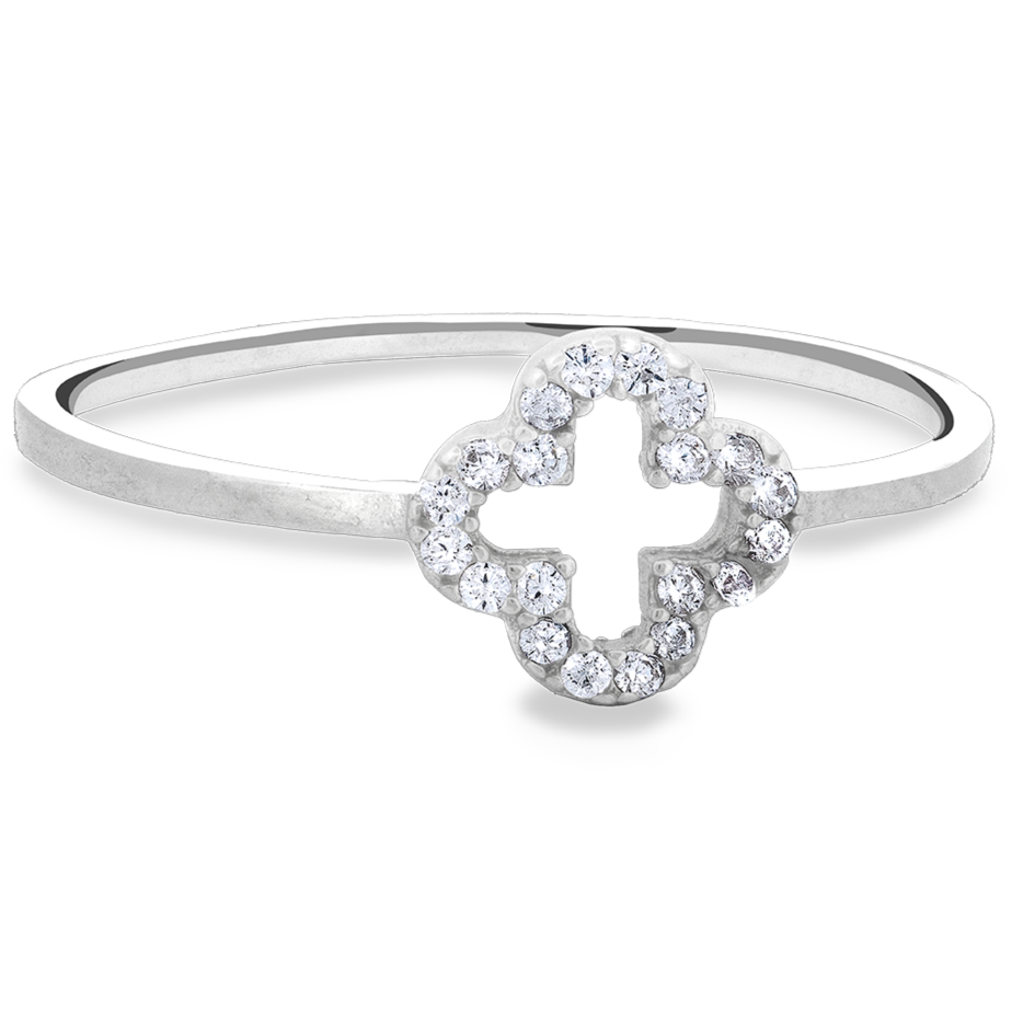 Sterling Silver Florentine Clover Ring