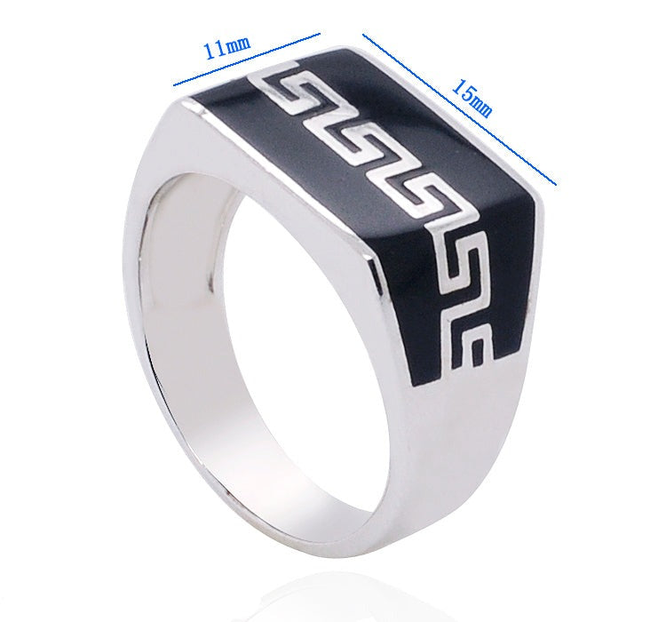 Sterling silver Black Minimalist Ring