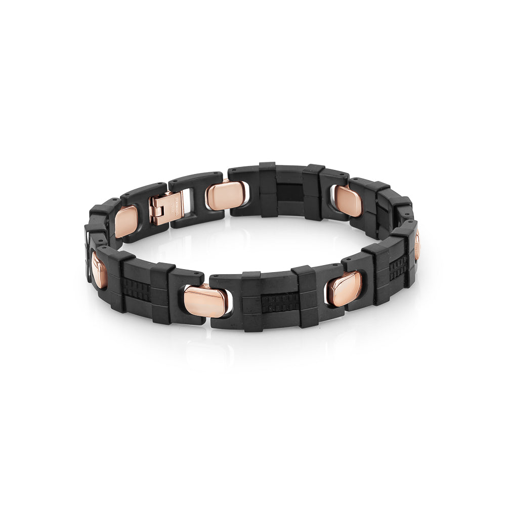 Stain Steel Contrast Inly Link Bracelet