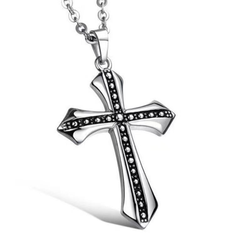 Gothic Cross Steel Pendant Necklace