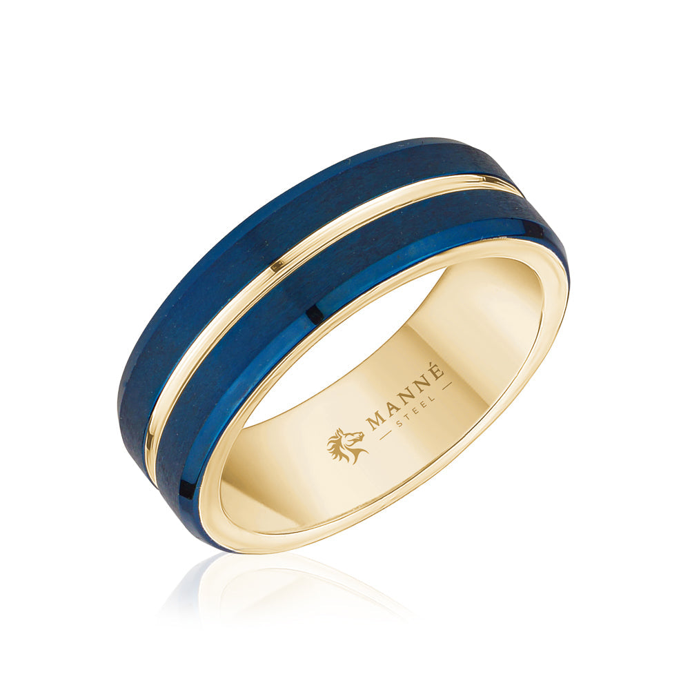 Manné Steel Azure Stripe Ring