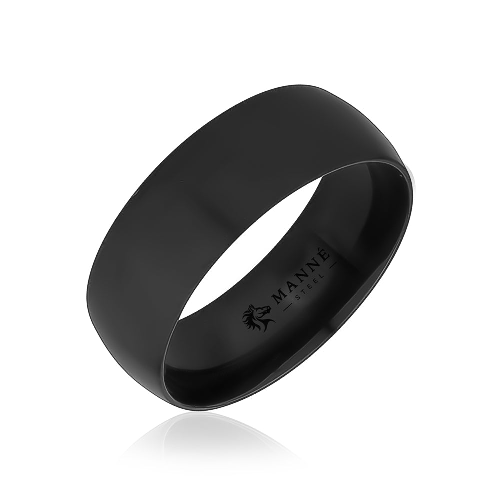 Brushed Black Wide Stainless Steel Band