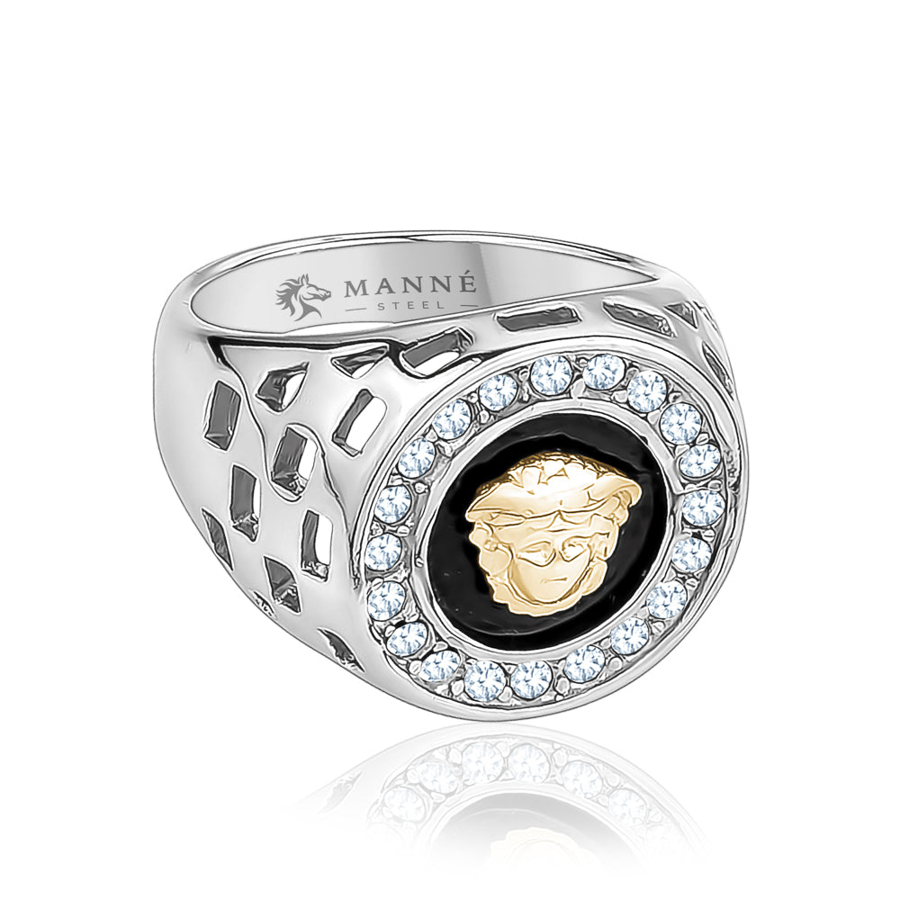 Manné Cubic Zirconia Medusa Stainless Steel Ring