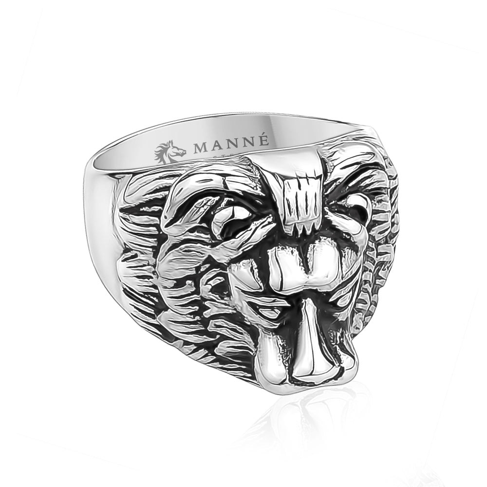 Leo 3D Lion Head Stainless Steel Ring