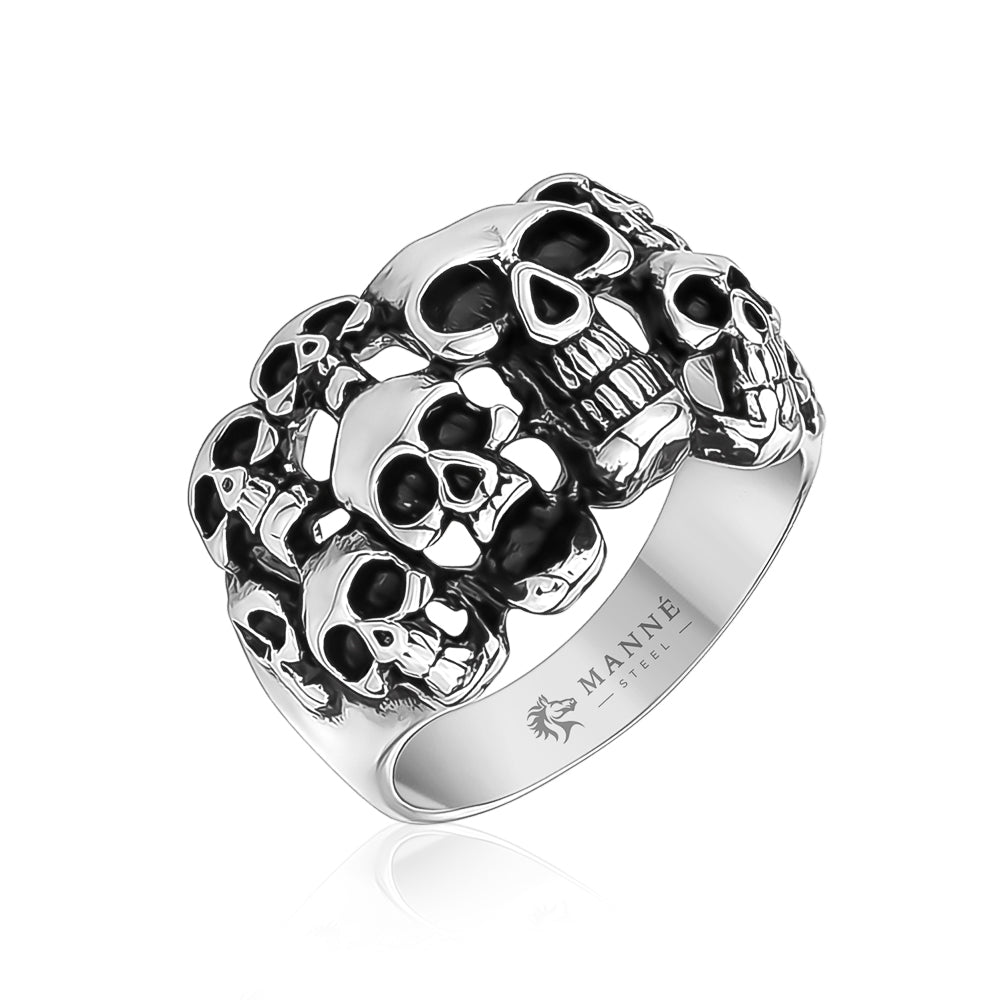 Eternal Brotherhood Intricately Detailed Skull Ring