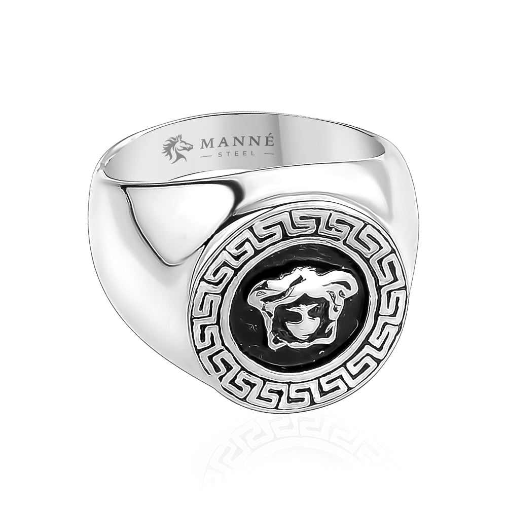 Men's Round Medusa Stainless Steel Ring