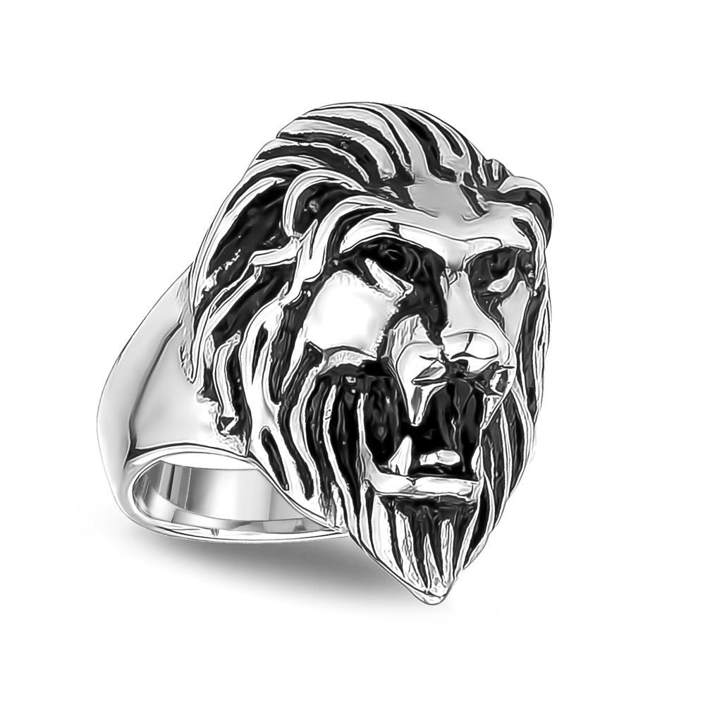Manné 3D Lion Head Stainless Steel Ring