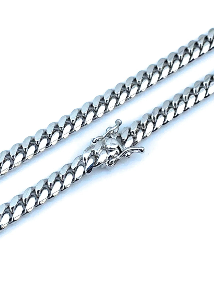 Sterling Silver Cuban Link Chain Necklace