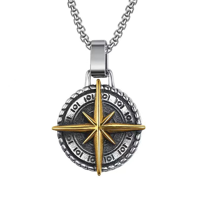 Nautical Compass Steel Pendant
