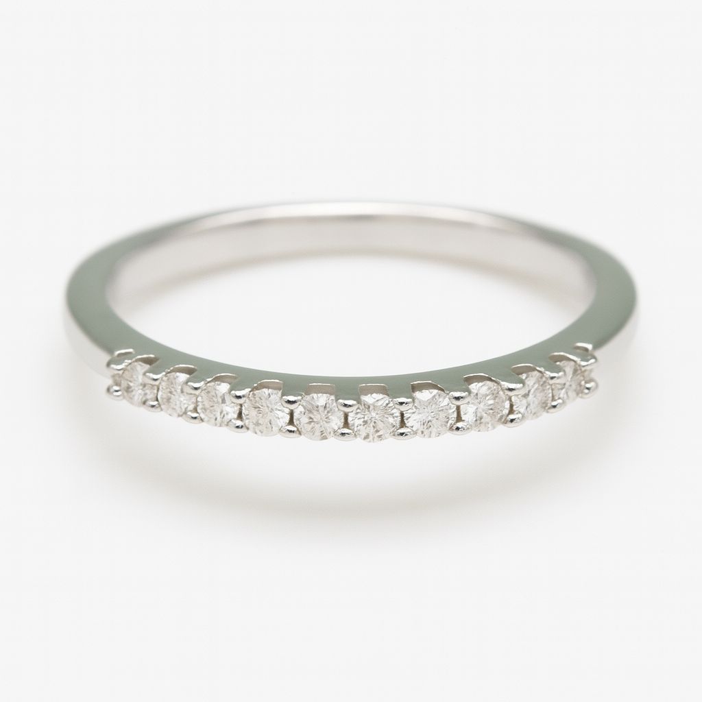0.12ct D Colour Moissanite Wedding Band. GRA Certified