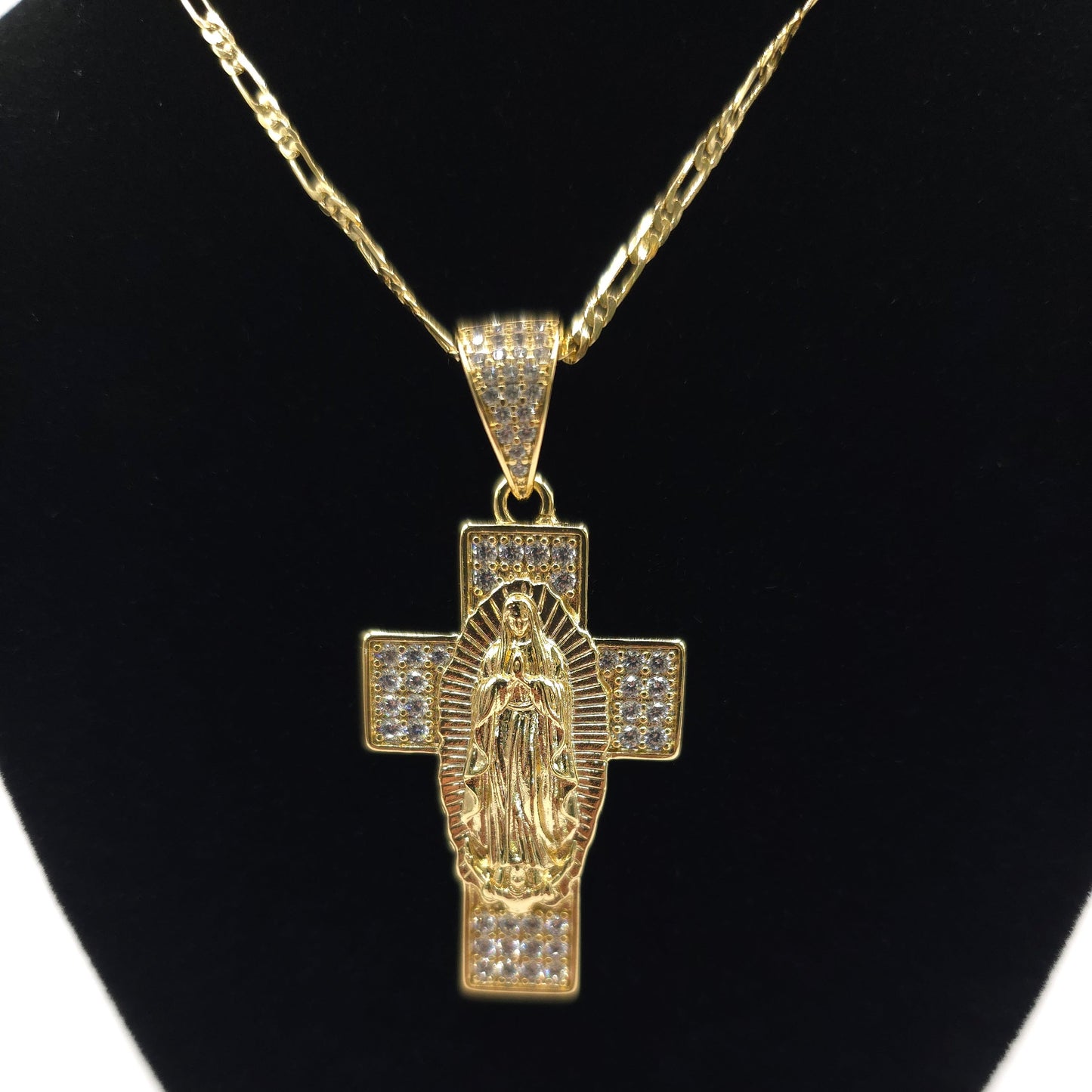 14ct Gold Plated Guadalupe Lumina Cross