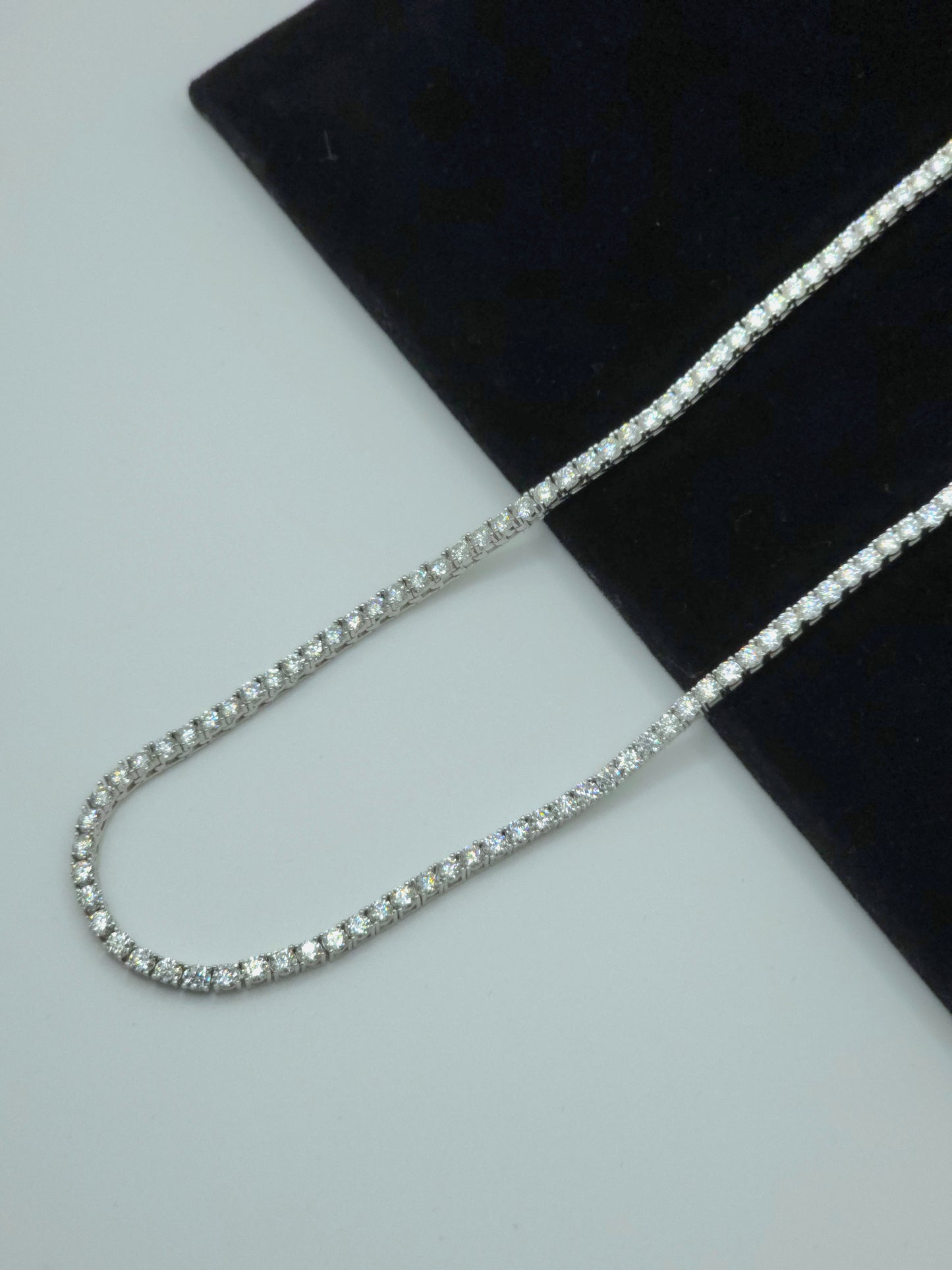 Dazzling 3mm Sterling Silver Moissanite Tennis Chain Necklace - 22" - VVS1 & GRA Certified