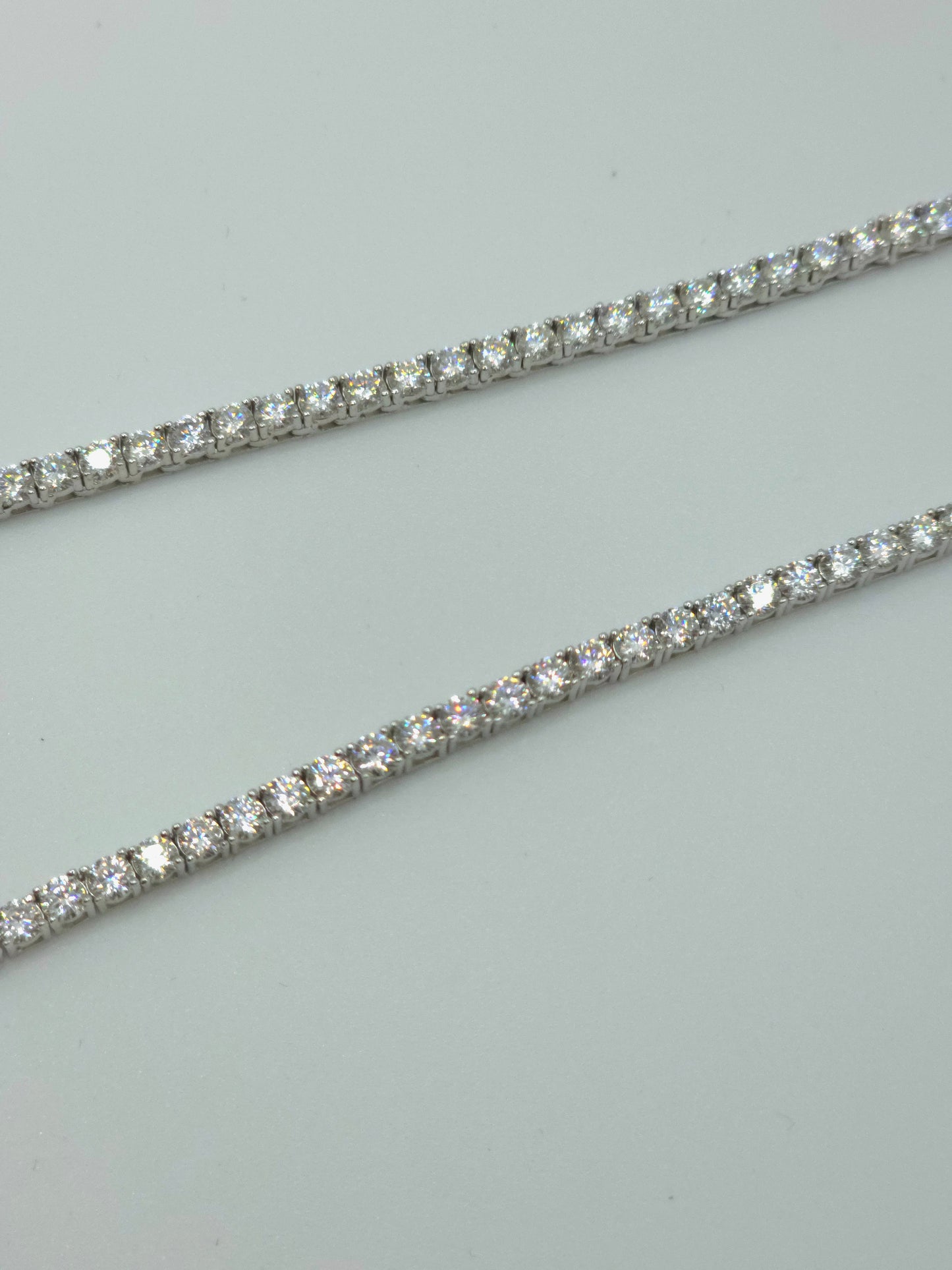 Dazzling 3mm Sterling Silver Moissanite Tennis Chain Necklace - 22" - VVS1 & GRA Certified