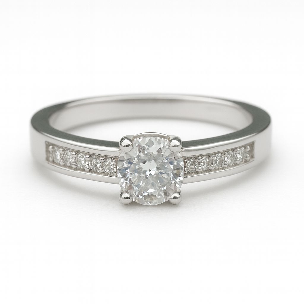 Sleek Sterling Silver CZ Ring with Channel