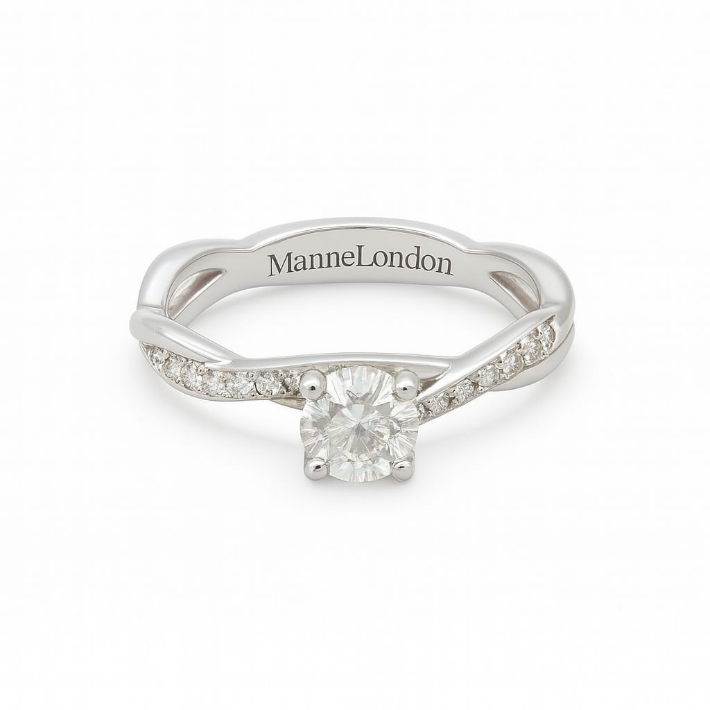 0.5ct D Colour Moissanite Ring. GRA Certified