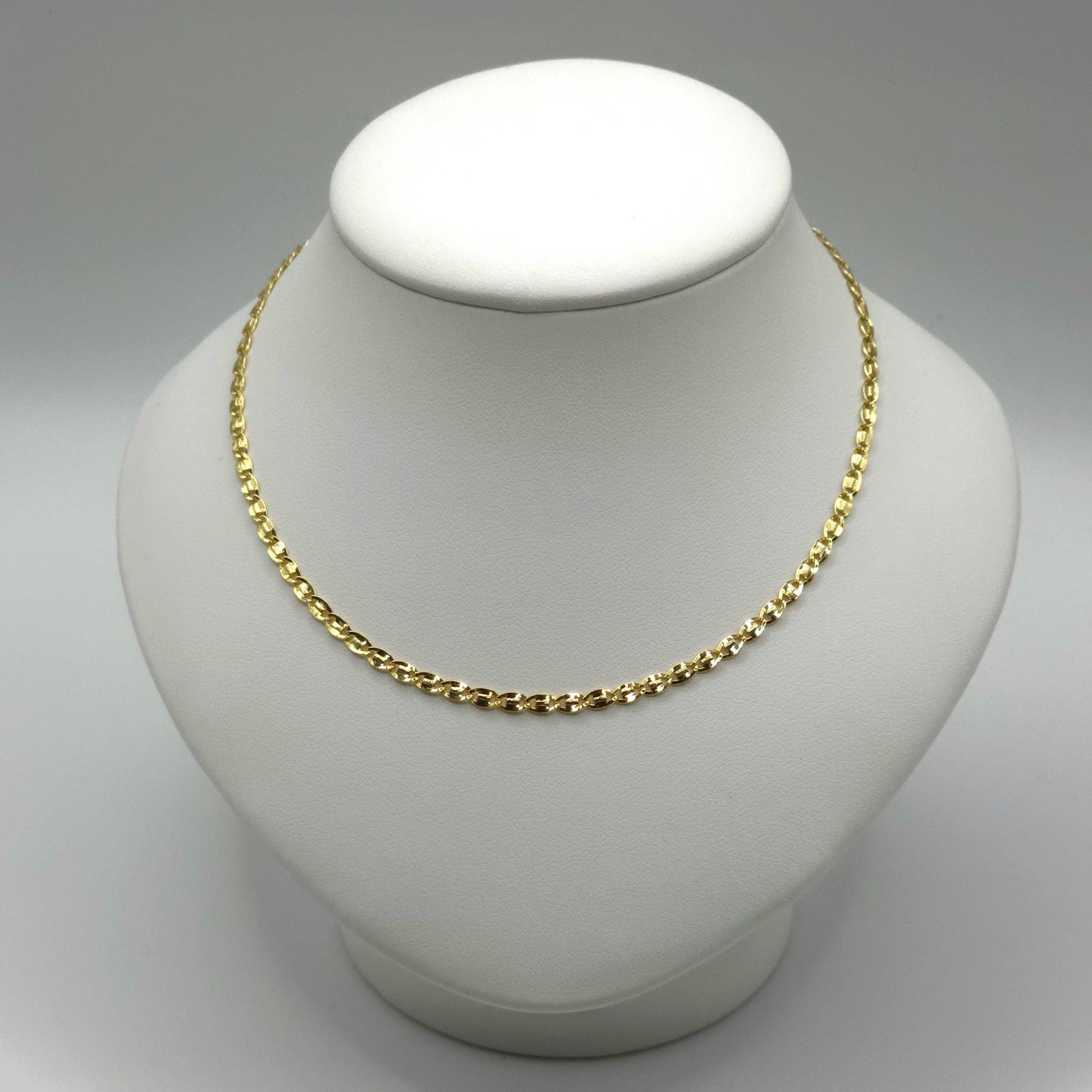 18 Inches 14ct Gold Plated Mariner Link Chain