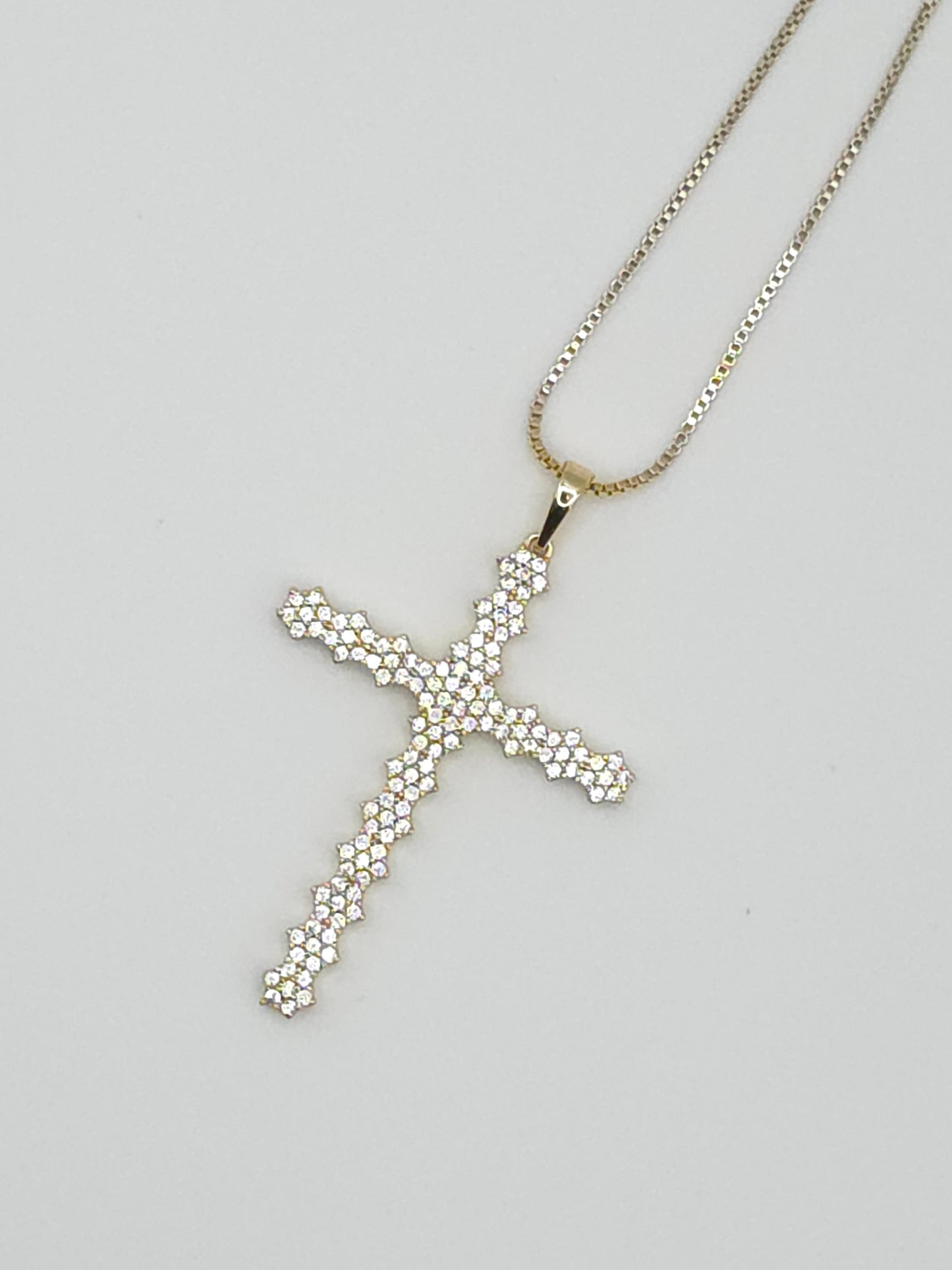 Sparkling 14ct 5x Plated CZ Cross Pendant