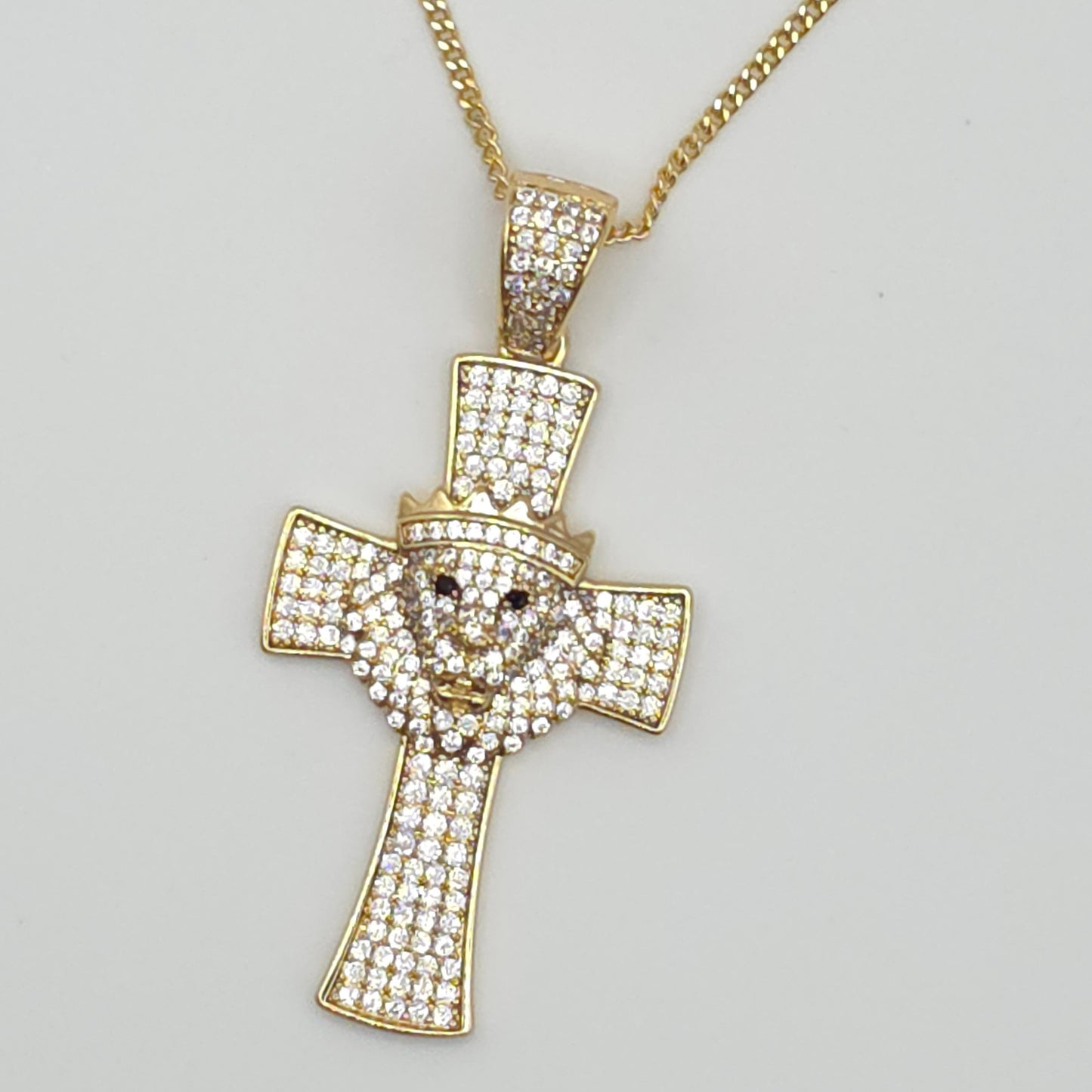 14ct Gold Plated Lion Crown Cross