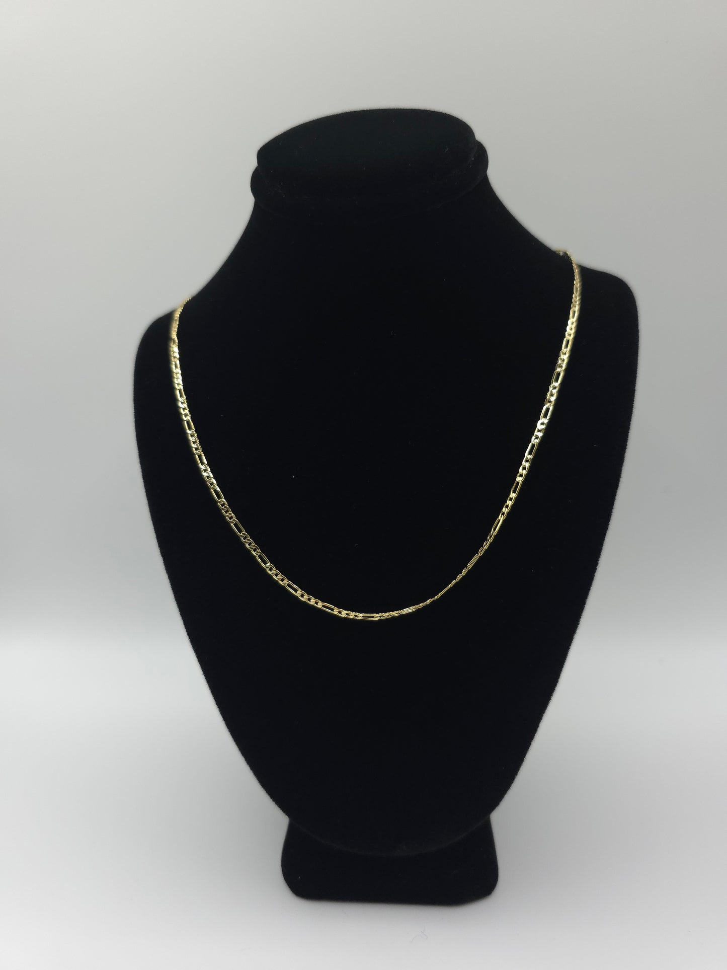 16 Inches 14k Gold Plated Figaro Chain