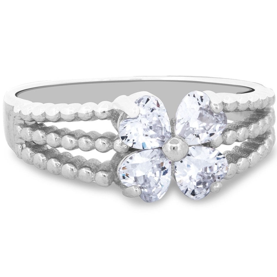 Sterling Silver Sparkling Butterfly Inspired CZ Ring