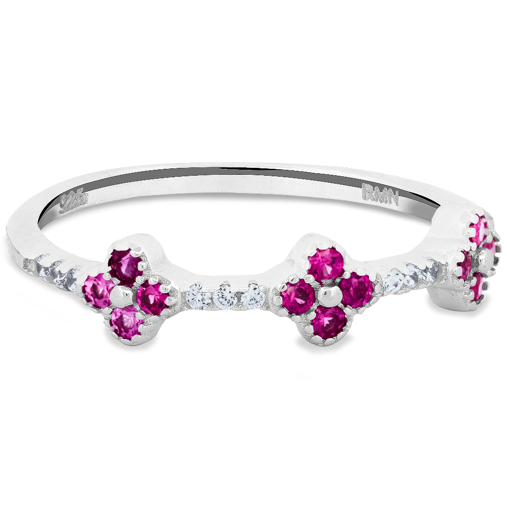 Sterling Silver Sparkling Bloom Ring