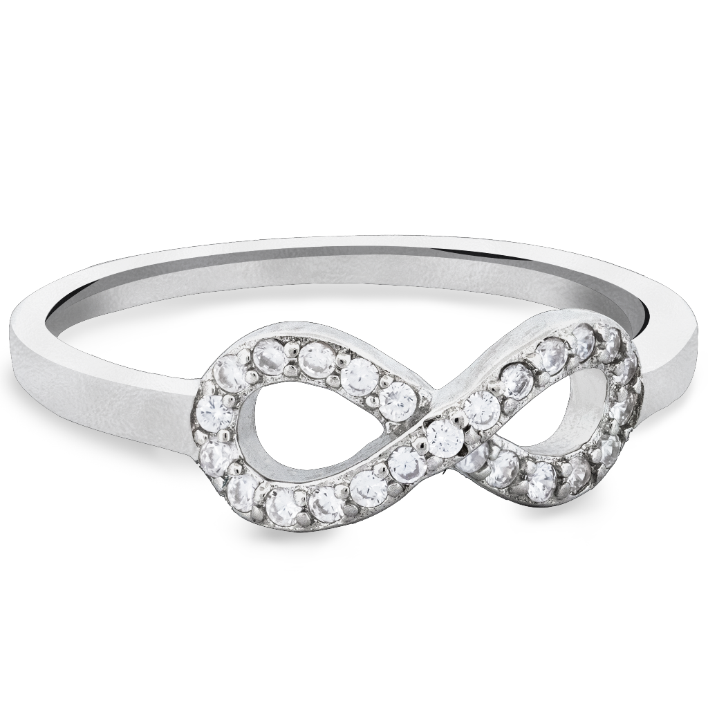 Sterling Silver Infinity Symbol CZ Ring
