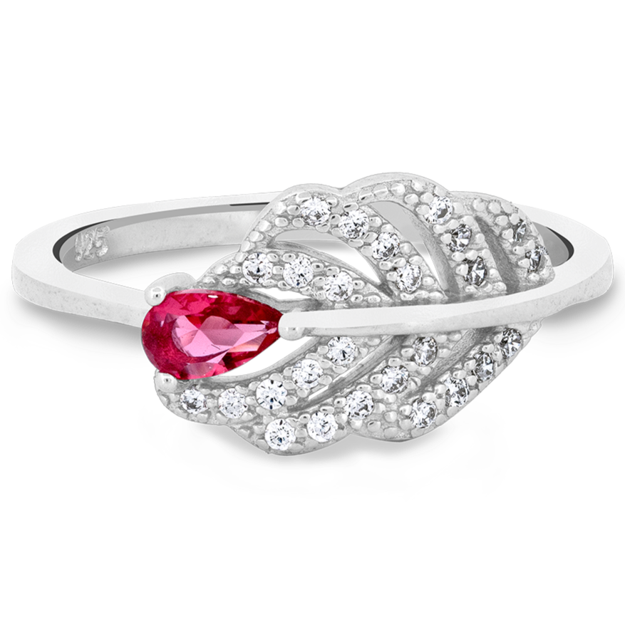 Sterling Silver Crimson Crest Ring