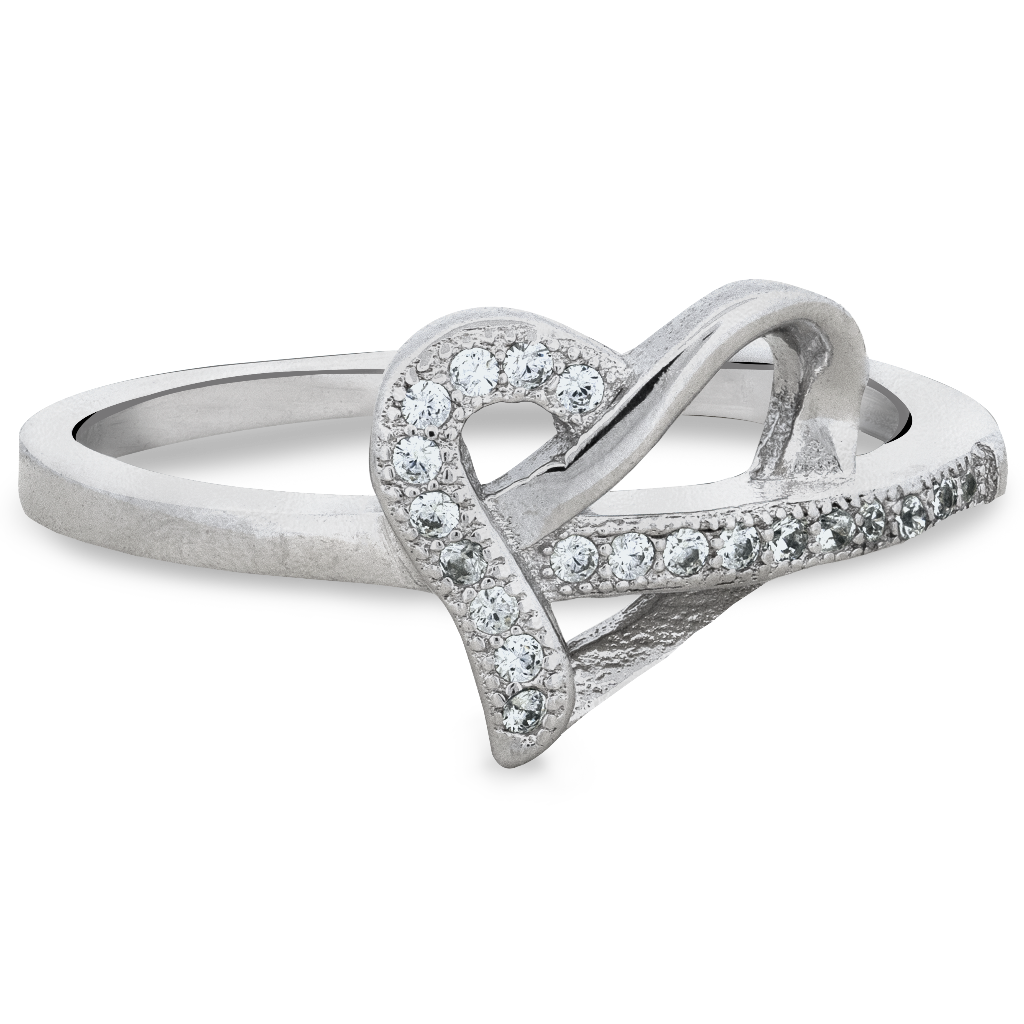 Sterling Silver Interlocking Hearts Ring