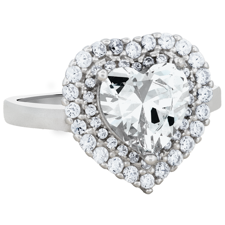 Sterling Silver Radiant Heart Ring